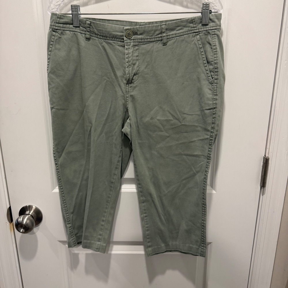 Woolrich Womens Capri Pants Twill Weave Sage Green Size 8